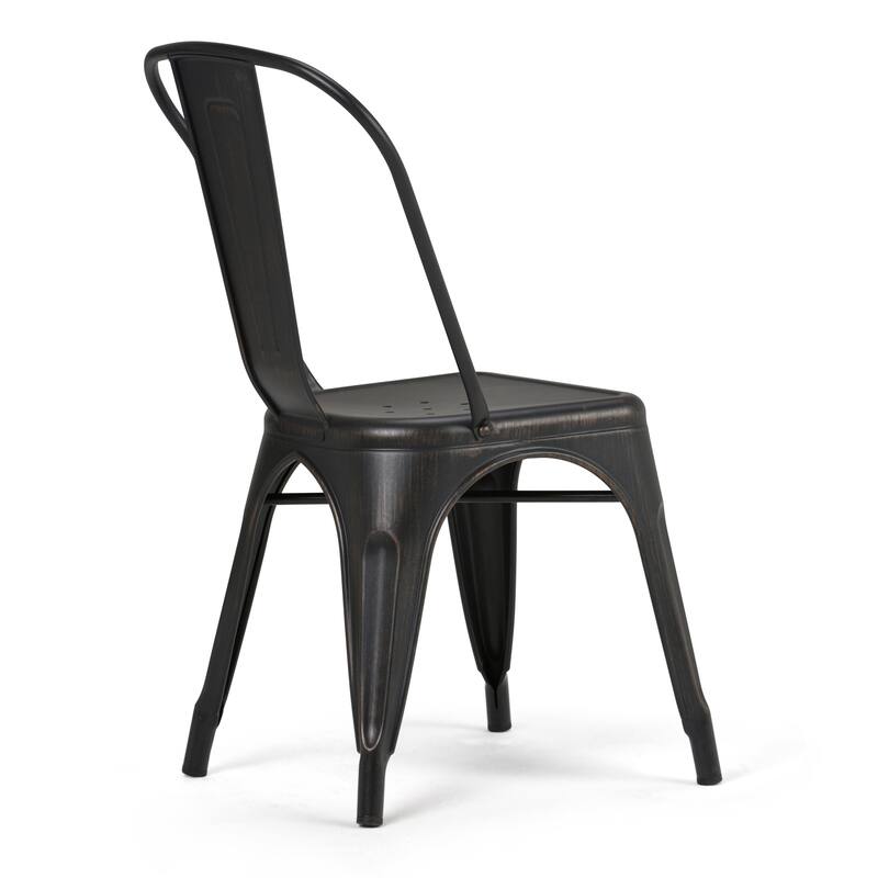 WYNDENHALL Freya Industrial Metal Dining Side Chair (Set of 2) , Fully Assembled - 17.7"w x 21.1"d x 33.1"h