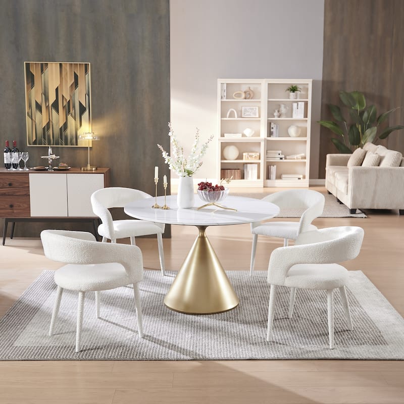 Modern Fort Boucle Upholstered Dining Chair (Set of 4)