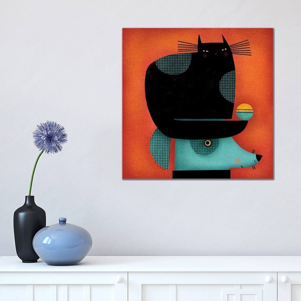 iCanvas "Black Cat On Head" by Terry Runyan Canvas Print