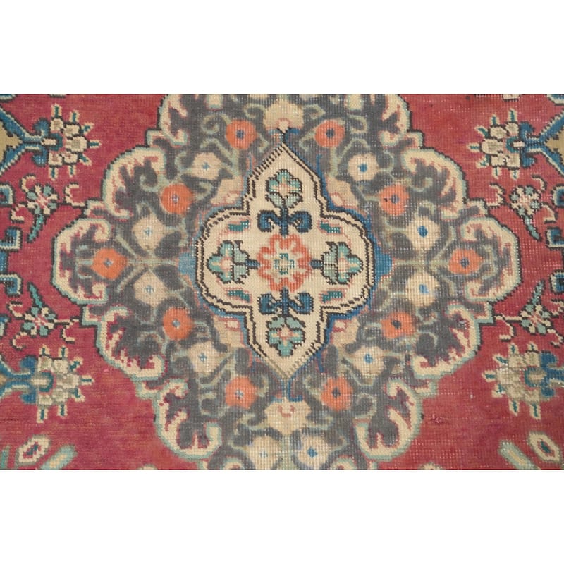 Hand Knotted Oriental 100% Wool Carpet Traditional Floral Oranges & Rust Tabriz Area Rug - 6' 5'' X 4' 6''
