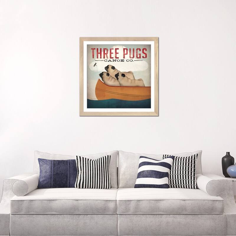 iCanvas "Three Pugs Canoe Co." by Ryan Fowler
