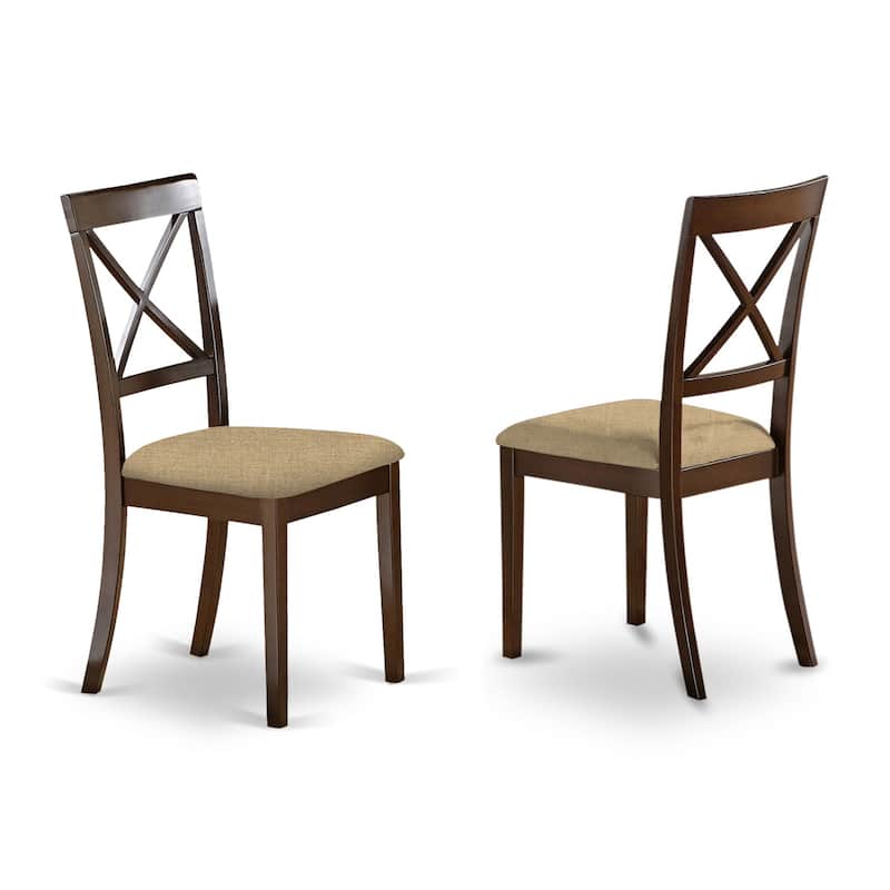HomeStock 5-Pc Cappuccino Solid Wood Top - Round Dining Room Set - Seats 4
