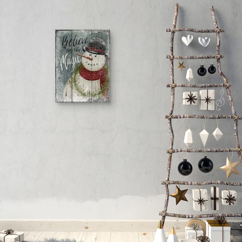 Snowman Believe Canvas Art Print