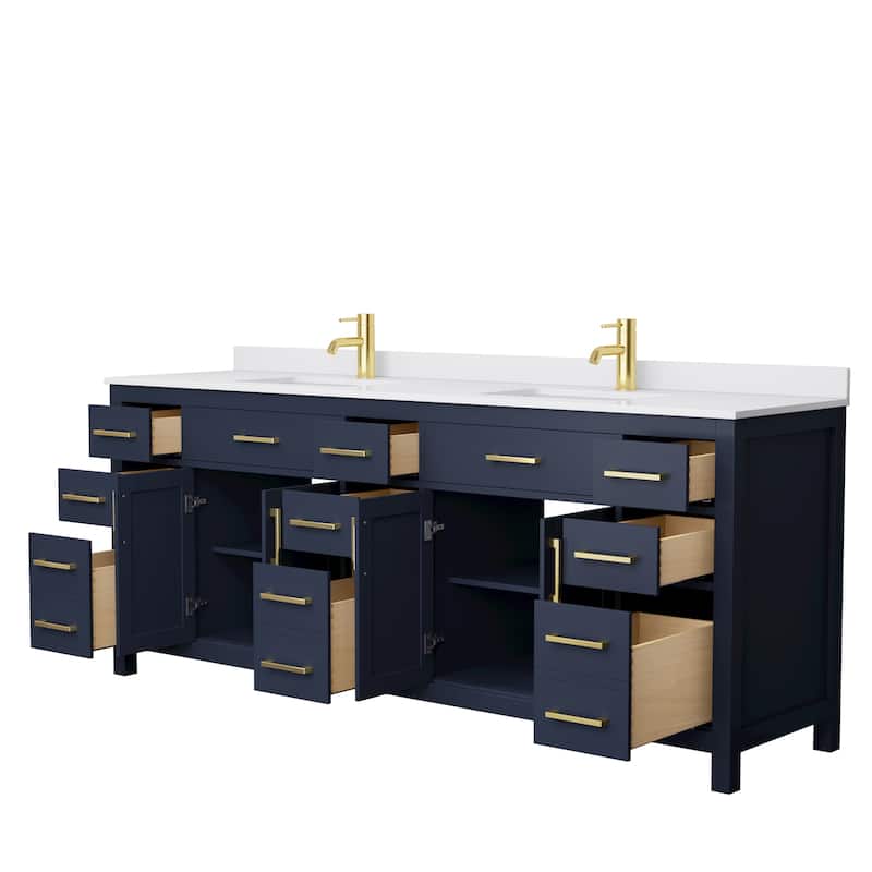 Beckett 84 Inch Double Vanity, Cultured Marble Top