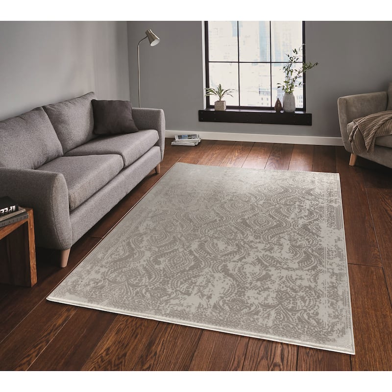 Maz Collection Distressed Abstract Area Rug