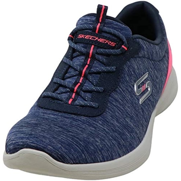 skechers navy and pink trainers