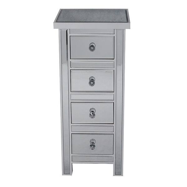 Shop 4 Drawer Mirrored Jewelry Cabinet Mdf Wood Mirrored Glass