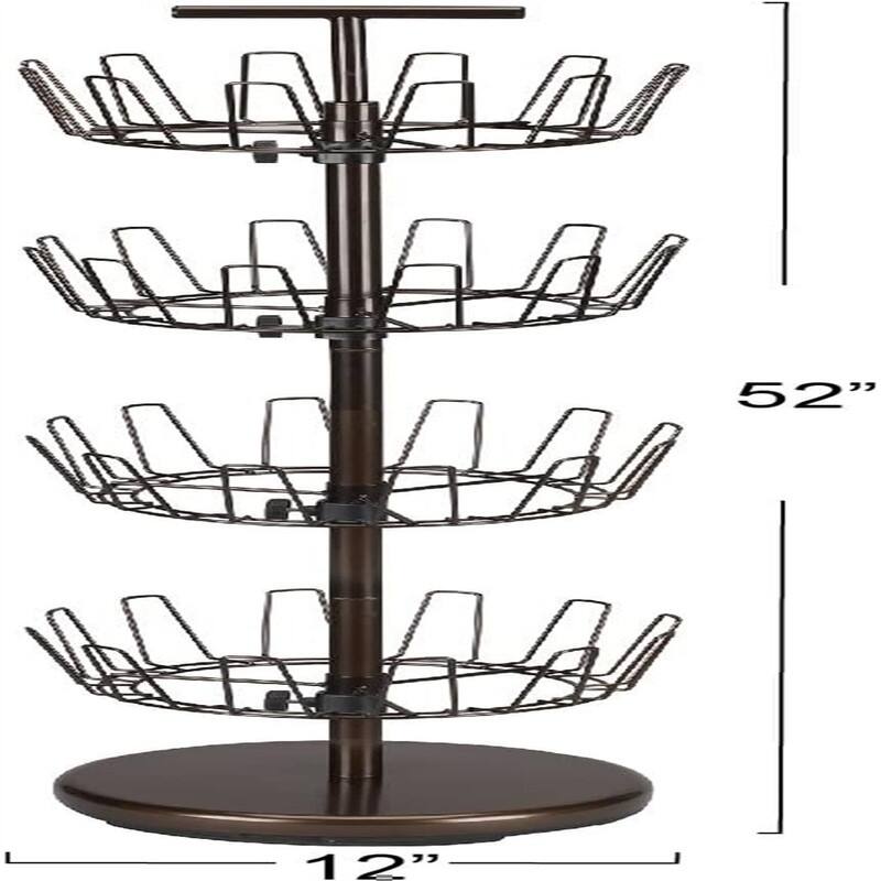 4 Tier Revolving Shoe Tree - 12"D x 12"W x 52"H