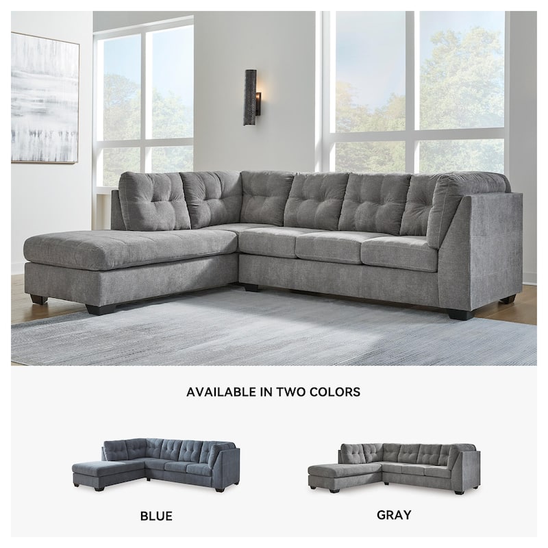 Signature Design by Ashley Marleton Gray 2-Piece Sectional with Chaise - 115"W x 91"D x 38"H