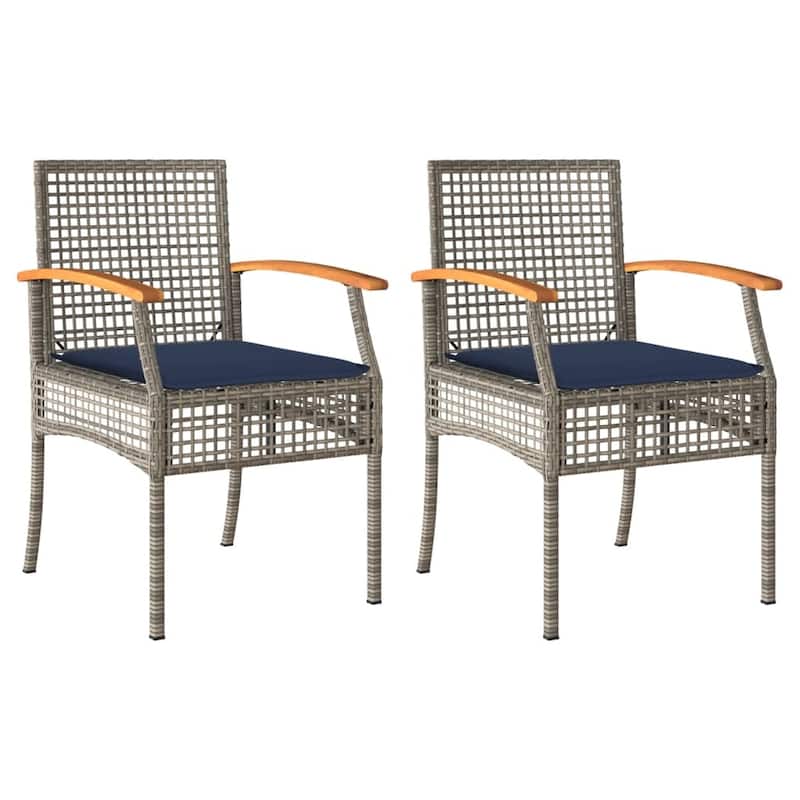 vidaXL Garden Chair Grey and brown - 22.4 x 21.3 x 33.5 in.
