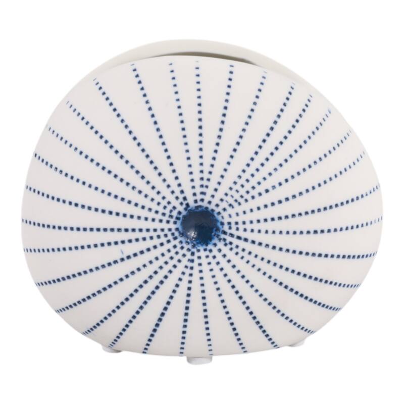 Round Shell Ceramic Vase - Stylish Dotted Pattern Flower Vase