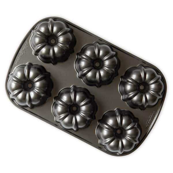 slide 2 of 4, Aluminum Classic Bundtlette Rectangular Cake Pan, 6 Cups, Graphite