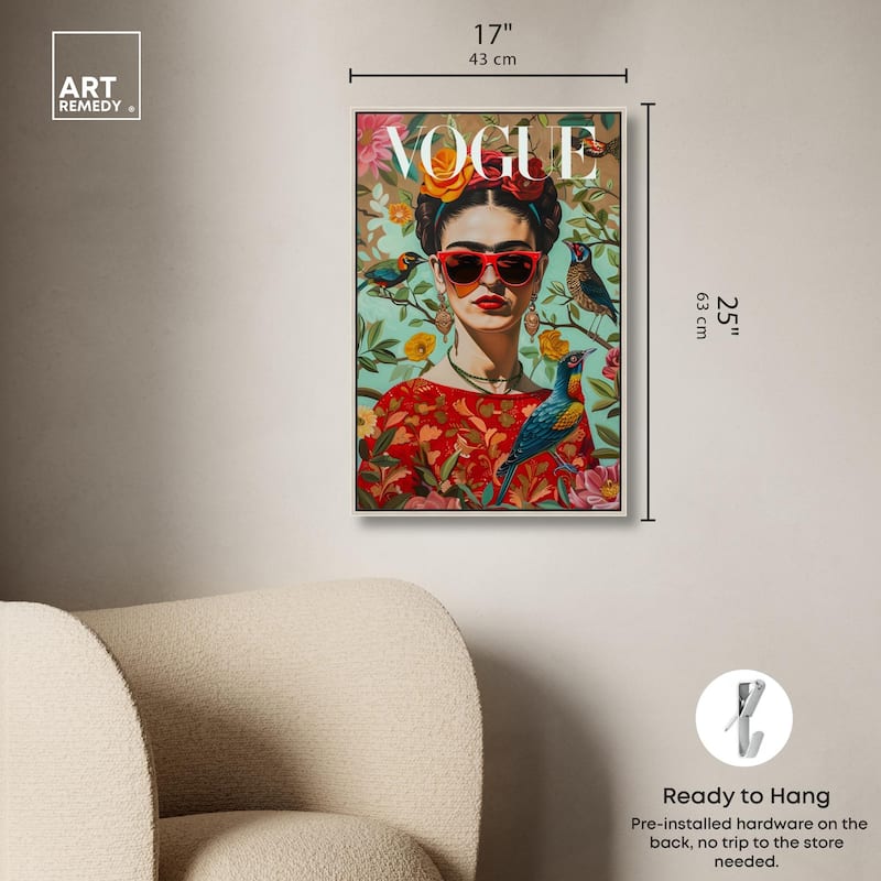 Birds and Icon Floral Canvas by Art Remedy