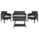 preview thumbnail 44 of 52, SAFAVIEH Outdoor Aboka 4-Piece Conversation Patio Set Black/Light Grey