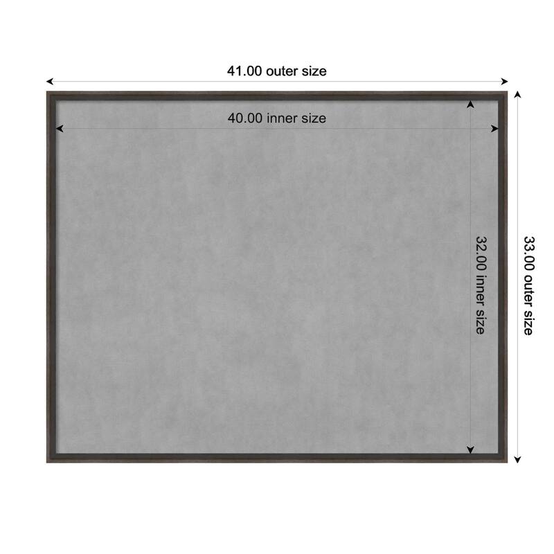 Amanti Art Hardwood Wedge Chocolate Framed Magnetic Board - Board Size 40x32