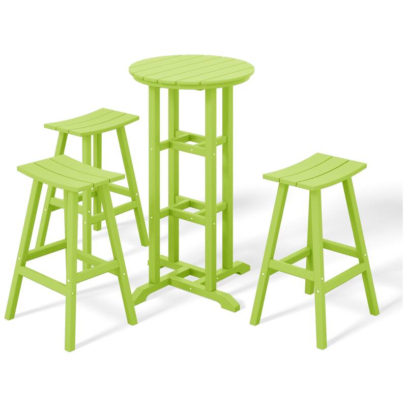 Laguna Hdpe All Weather Outdoor Patio Bistro Bar Set (4-Piece Set)