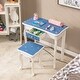 preview thumbnail 14 of 18, Gymax Kid Vanity Set Wooden Makeup Table Stool Tri-Folding Mirror