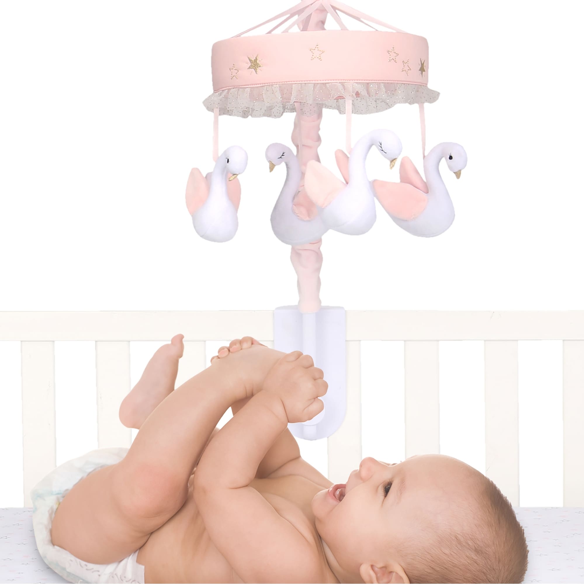 Shop Lambs Ivy Signature Swan Princess Pink White Musical Baby