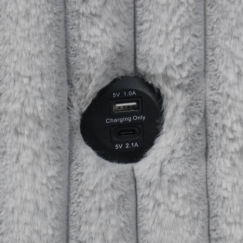 Modern Fabric Sleeper Single Sofa with USB and 2 pillows