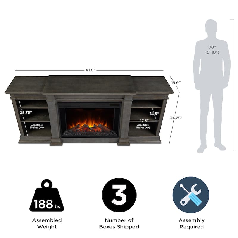 Eliot 81" Grand TV Stand Electric Fireplace by Real Flame
