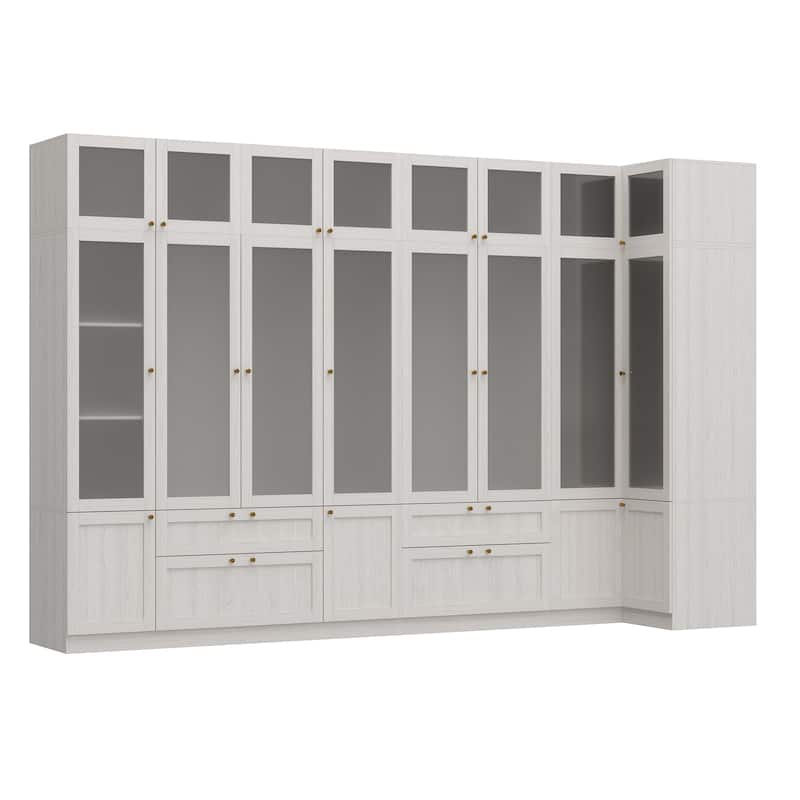 Modular Modern Glass Door Wardrobe:Storage Closet Solution Armoire