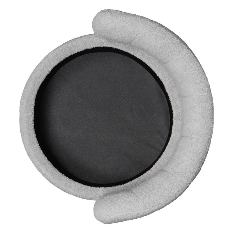 Boucle Fabric Swivel Accent Chair wStorage Space,for Living Room,Gray
