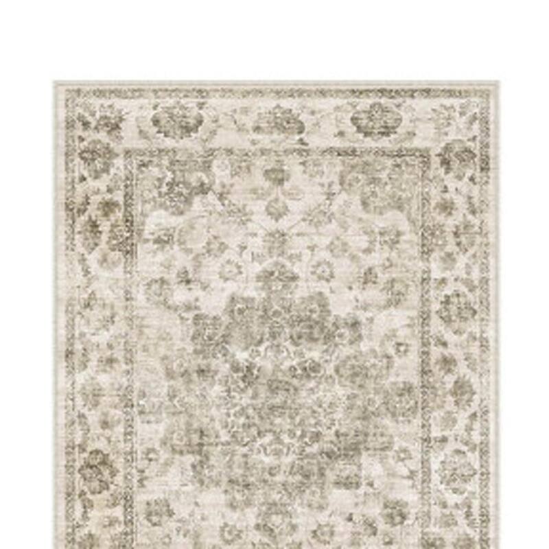 HomeRoots Floral Medallion Traditional Rectangle Area Rug