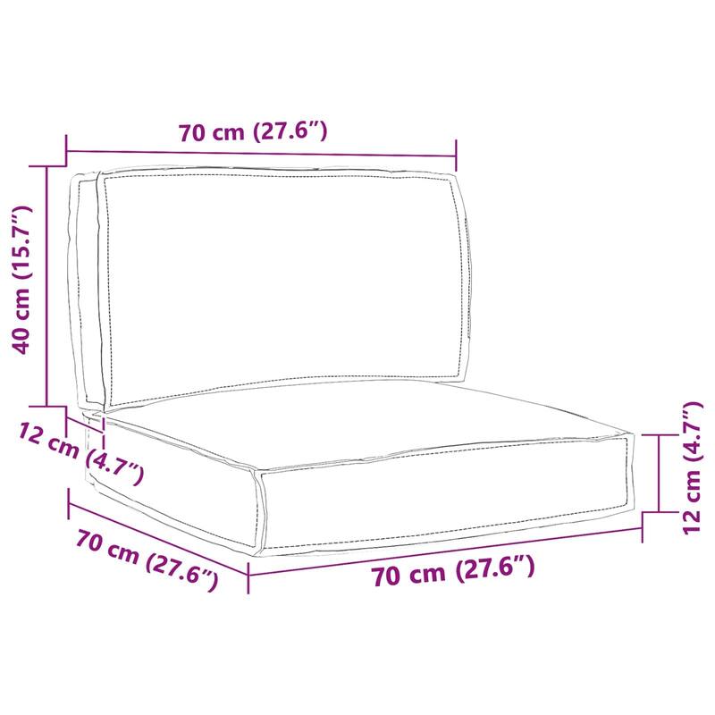 vidaXL Pallet Cushion Set 2 pcs Oxford Fabric