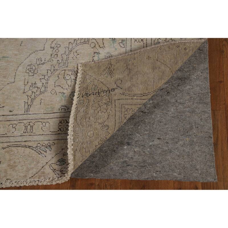Vintage Distressed Tabriz Persian Area Rug Hand-Knotted Wool Carpet - 7'4" x 10'7"