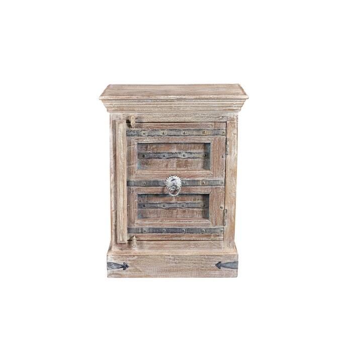HomeRoots 36" White Solid Wood Distressed Nightstand