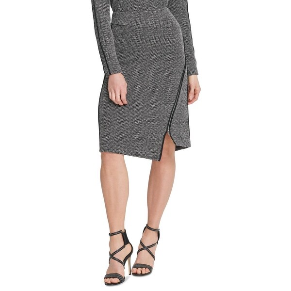 DKNY Womens Pencil Skirt Chev Knit - Heather Grey/Black - Overstock ...