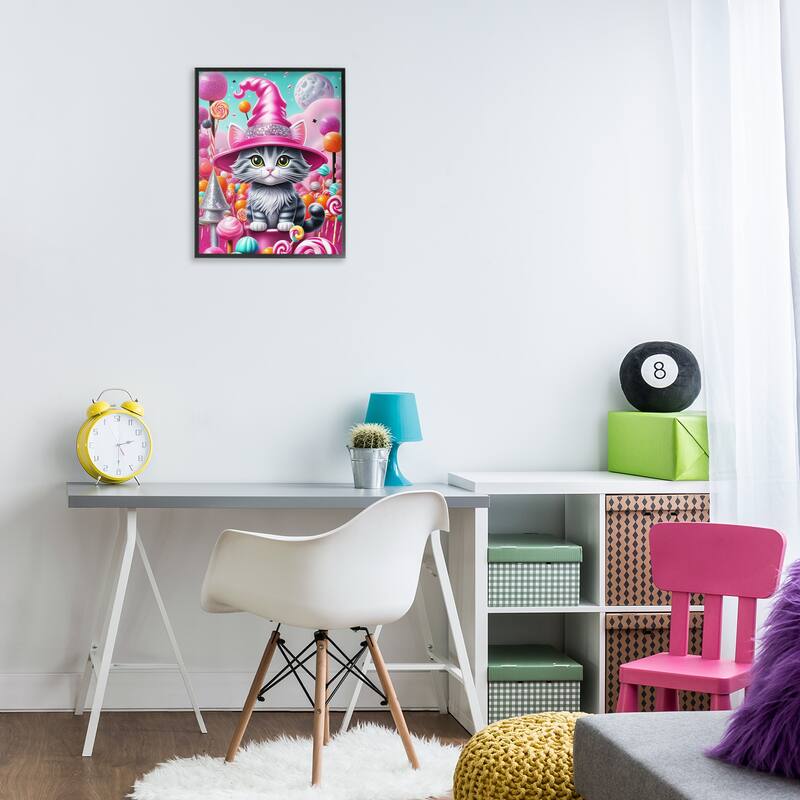 Stupell Kitten Among Pink Candies Framed Giclee Art Design By Tabz Jones