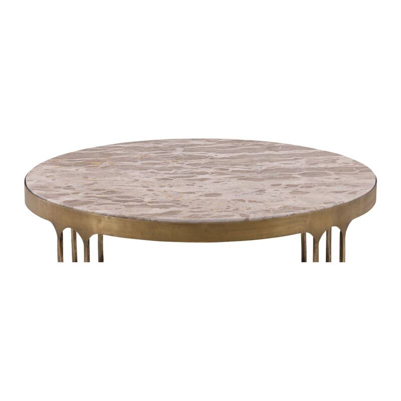 Furniture Classics Shirley Gold Iron Marble Inlaid Coffee Table