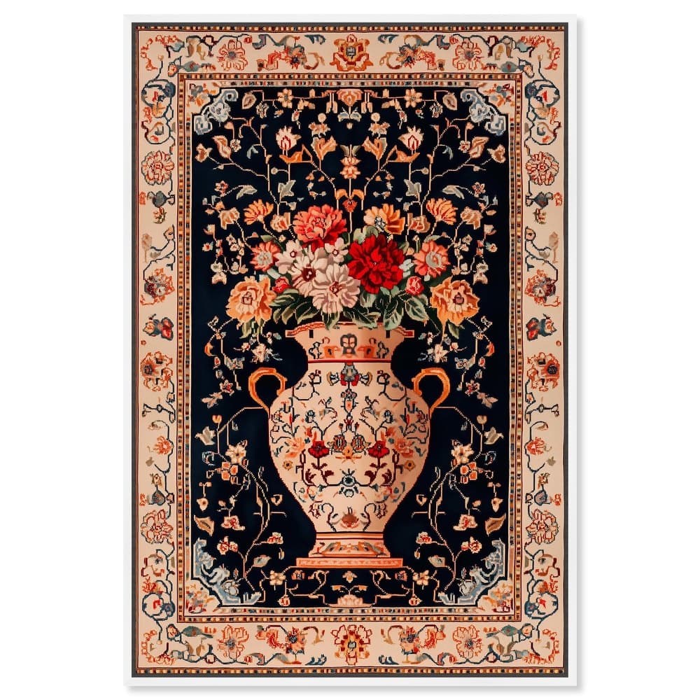 Persian Vase and Flowers Canvas by Art Remedy