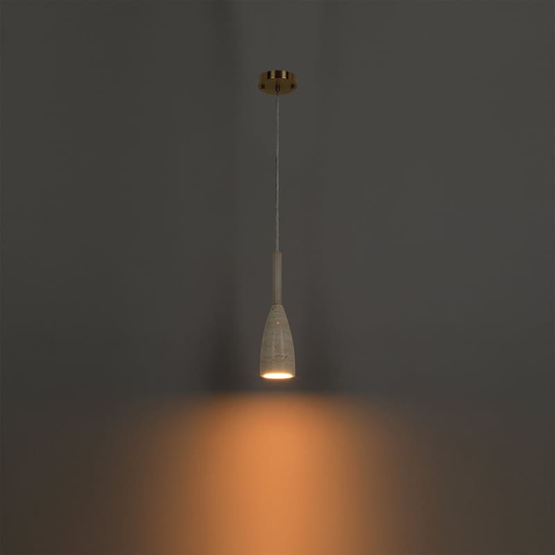 Acroma 1 -Light Natural Stone Elongated Pendant Light - 1-light