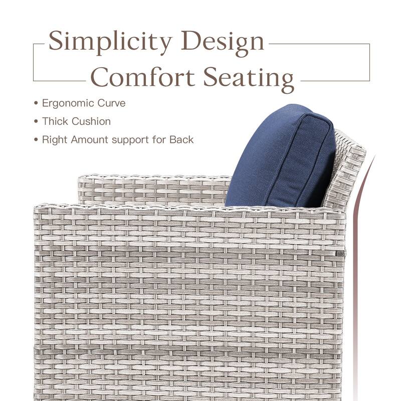 Outdoor Swivel Glider Chairs with Soft Cushion