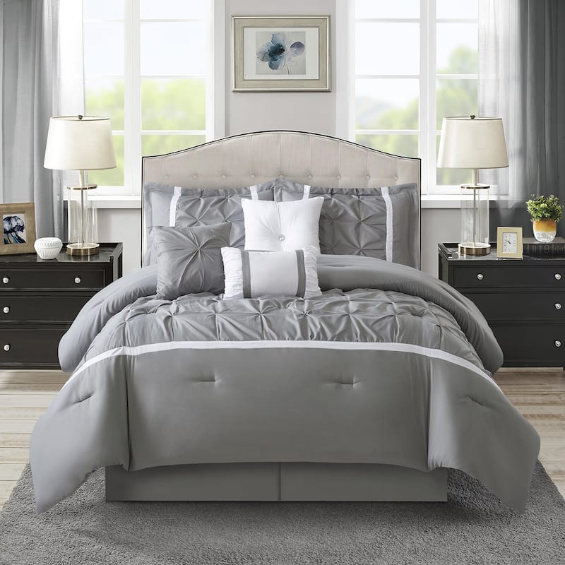Nanshing Regala 7 Piece Minimalist Pinch Pleat Comforter Set