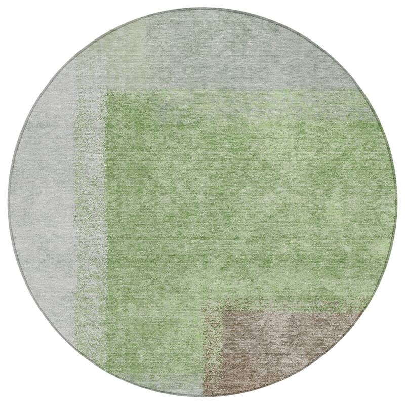 Machine Washable Indoor/ Outdoor Solid Contemporary Chantille Rug