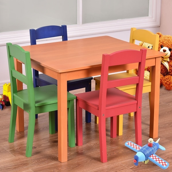 childrens pine table and chairs