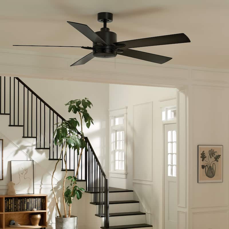 Kichler Lighting Lucian II 60 inch Indoor Satin Black Ceiling Fan