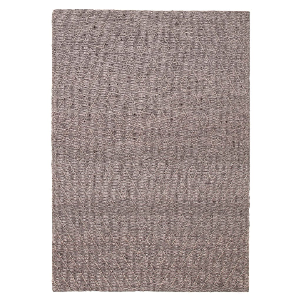 ECARPETGALLERY Braid weave Sienna Grey Wool Rug - 6'1 x 8'9