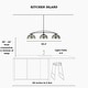 preview thumbnail 8 of 17, Modern 1/3-Light Black Chandelier with Mercury Glass Kitchen Island Light Fixture for Dining Room