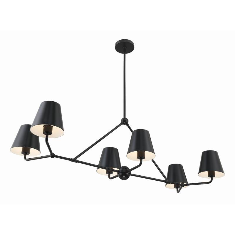 Xavier 6 Light Matte Black Chandelier - 46"W x 14.75"H