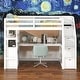 preview thumbnail 2 of 30, Multifunctionl Twin Size Loft Bed With Desk And Shelves,Two Built-in Drawers
