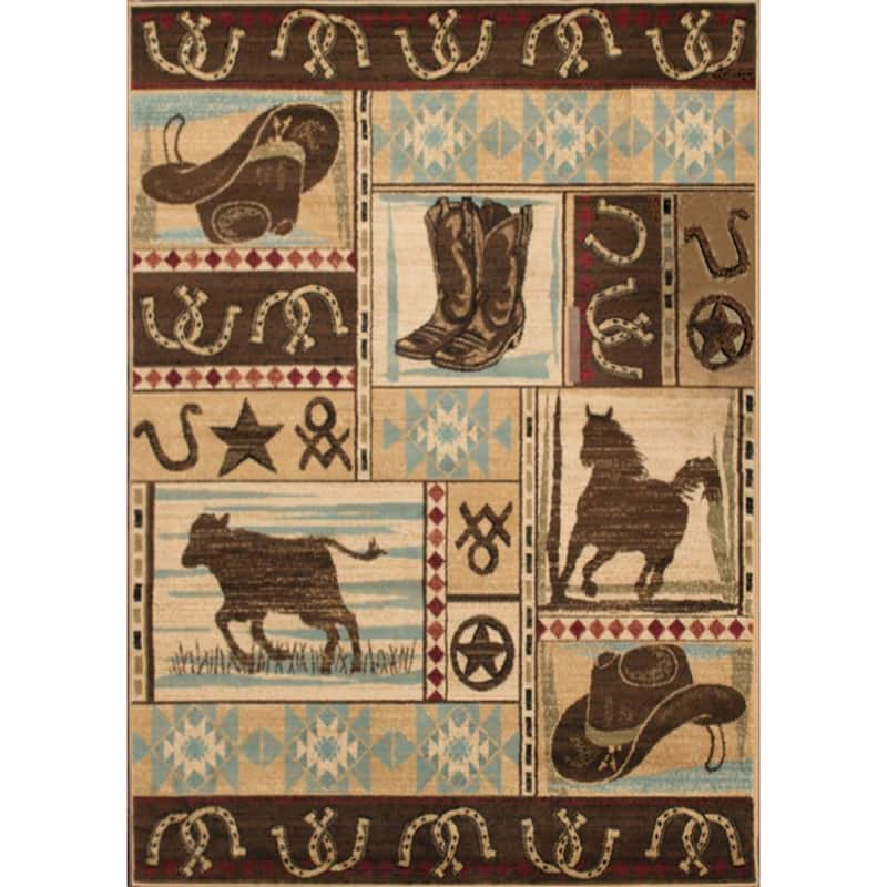 Hearthside Desperado Western Rodeo Area Rug - 2'2" x 3'3"