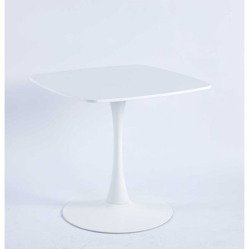 Modern 5-Piece Dining Set with Square Pedestal Table & 4 Footrest Open Back Chairs