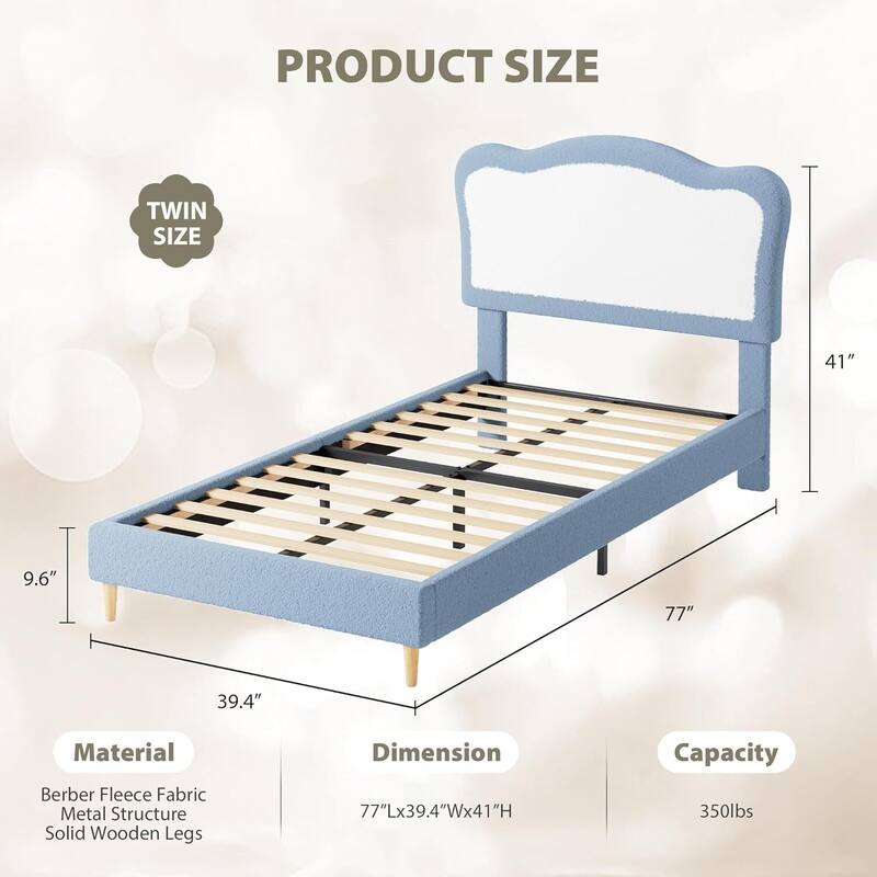 Upholstered Bed Frame, with Headboard & Footboard