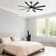 preview thumbnail 5 of 6, 66 Inch Modern Ceiling Fan With Dimmable Led Light 8 ABS Blades Smart Remote Control Reversible DC Motor Black For Home Office