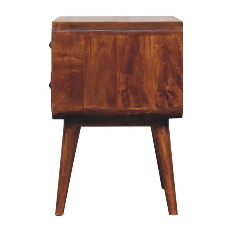 HomeRoots 24" Chestnut Solid Wood Two Drawer Nightstand