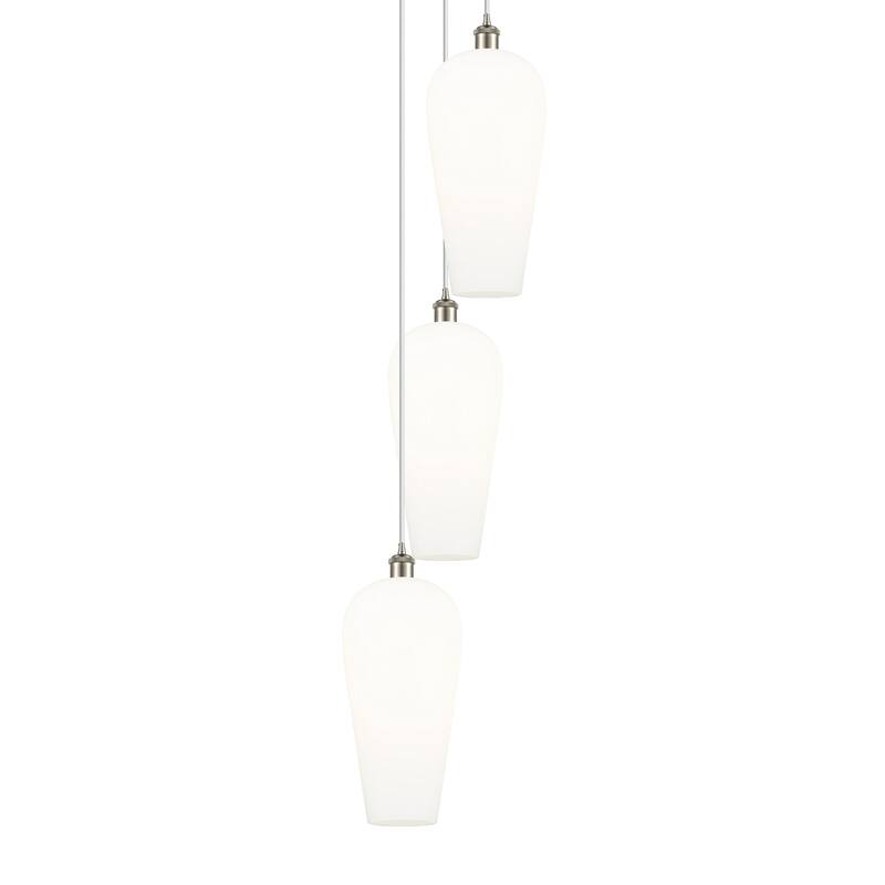 Innovations Lighting 113B-3P-58-15 Chelsea Pendant Chelsea 3 Light 15" - Brushed Satin Nickel / White